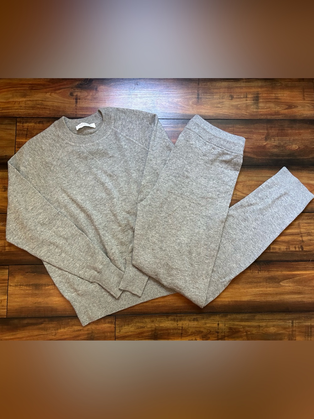 Everlane 100% Cashmere Light Gray Sweater Jogger Pants set Small